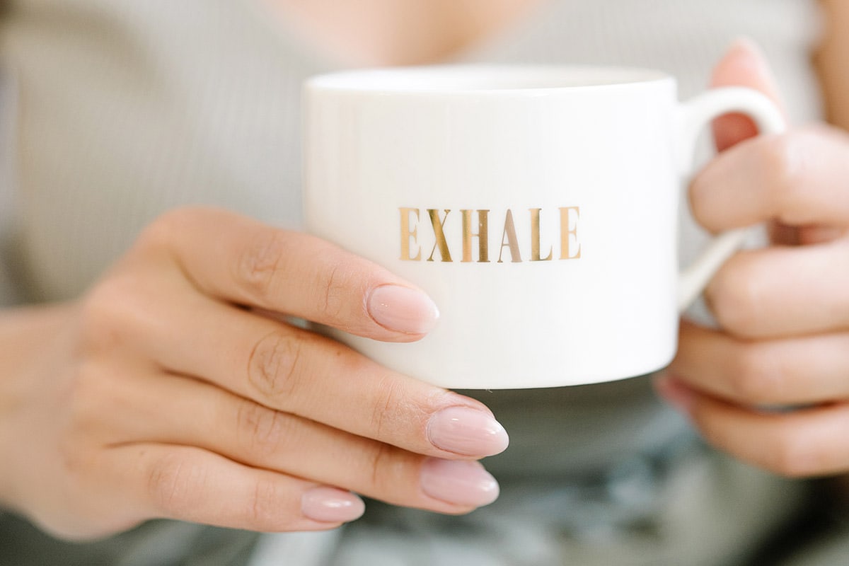 Exhale coffee mug