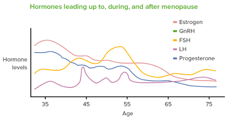 Perimenopause + Menopause Graph of Hormones